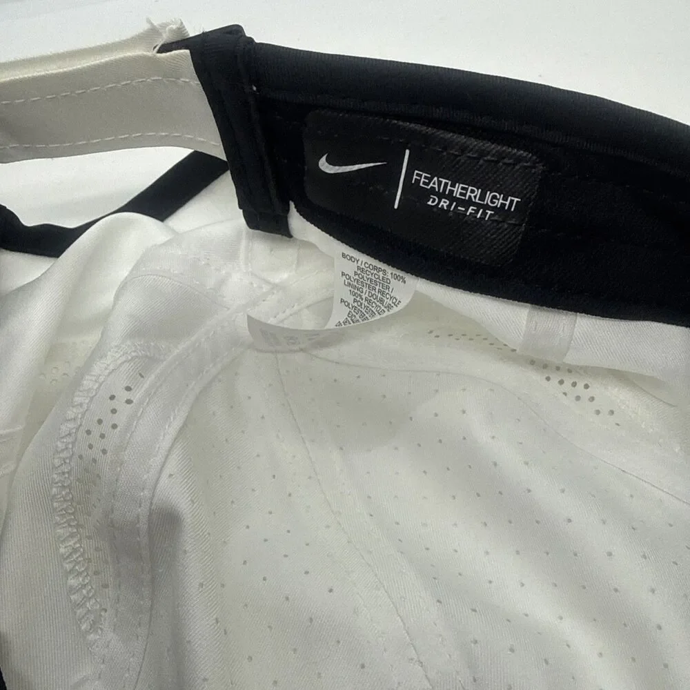 Nike Featherlight Hat Cap White Dri-FIT Strap Back Adjustable Run Gym Hike Mens - Picture 7 of 7